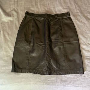 Amati - Black Genuine Leather Mini Skirt